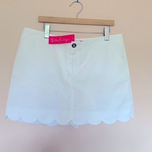 NWT Lilly Pulitzer White Scallop Trim Skort